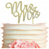 Love in Leather Metal 'Mr & Mrs' Rhinestone-Embellished Cake Topper - Elegant Wedding Cake Decoration