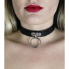 Euphoria Intimates CHO002 Faux Leather Choker with O-Ring and Centre D - Unisex BDSM Neck Restraint for Sensual Play - Black - Adult Naughty Store