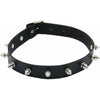 FemmeFatale CHO003 Faux Leather Choker with Silver Dog Spikes - Vegan Friendly, Adjustable Buckle Closure, 2cm Width, 30-39cm Length - Tagged