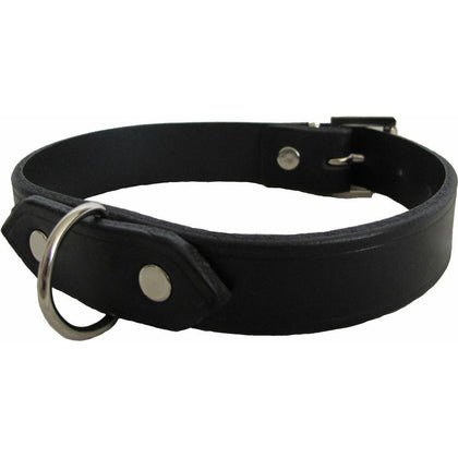 Introducing the Luxurious Leather Centre D Collar for Bondage Enthusiasts - COL001