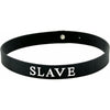 Introducing the SensualSilicone COL051 - 4 Variations Word Collars for BDSM Enthusiasts: Slave, Slut, Bitch & Submissive, in Sleek Black - Adult Naughty Store