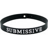 Introducing the SensualSilicone COL051 - 4 Variations Word Collars for BDSM Enthusiasts: Slave, Slut, Bitch & Submissive, in Sleek Black - Adult Naughty Store