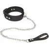 Introducing the Luxurious COL052 Heavy Duty Black Silicone Collar & Lead Set with Faux Stitching Effect - A Sensational BDSM Accessory for Unparalleled Pleasure!