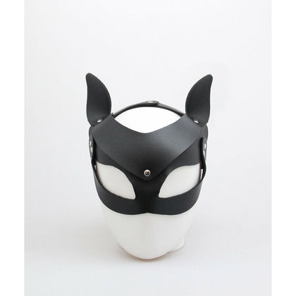 Leather Cat Ears Half Face Mask - Prowl the Night - EAR004 - Unisex - Pleasure Play - Black