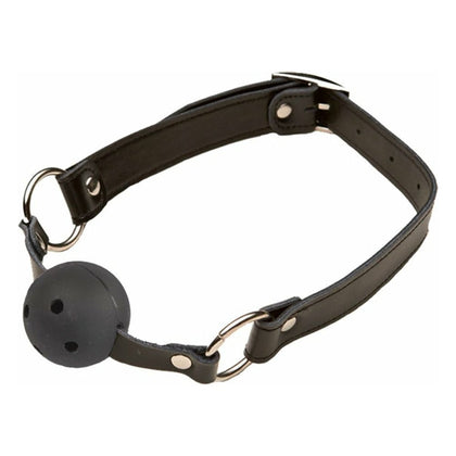 Introducing the GAG001A Breathable Ball Gag with Genuine Leather Straps - A Versatile Pleasure Delight in Black, Pink, and Purple!