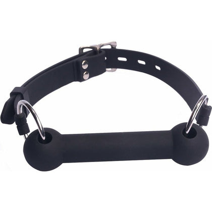GAG008: Silicone Horse-Bit Gag with Lockable Buckle - Intense Pleasure for All Genders - Black