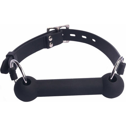 GAG008: Silicone Horse-Bit Gag with Lockable Buckle - Intense Pleasure for All Genders - Black - Adult Naughty Store