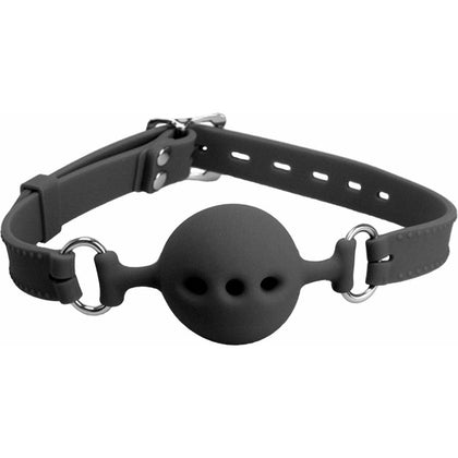 GlamourGag GAG011 - 3 Colours: Breathable Silicone Ball Gag for Sensual Play - Black, Hot Pink, or Black Red