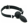 Silicone GAG019 Lockable Buckle Plug Mouth Gag - Unisex BDSM Toy - Black - Adult Naughty Store