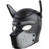Love in Leather Neoprene Puppy Hood with Removable Muzzle and Bendable Ears - HOOD004 - 3 Colours - Unisex BDSM Fetish Headgear for Sensual Play and Pet Play - Black, Black Blue, Black White