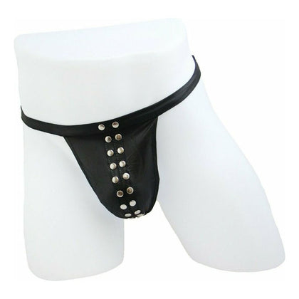 MEN594 - Wet Look G-String with Press Stud Detail for Men - Sensual Pleasure, Black