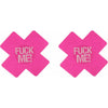 FemmeFatale NIP016 Satin Cross Nipple Pasties - 2 Colours (Black & Pink) - Adult Naughty Store