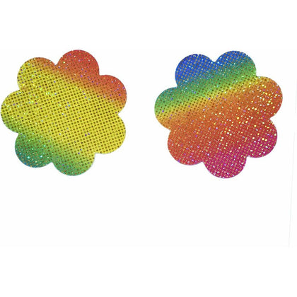 Introducing the Glittery Rainbow Pasties: Sensational Fabric Pasties for a Mesmerizing Experience!