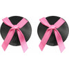 NIP035 - Leather Look Bow Pasties - Red & Pink - Reusable Nipple Covers for Women - Adult Naughty Store