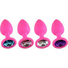 Introducing the Luxe Pleasures PLU003 Silicone Butt Plug with Gem - A Versatile Delight for All Genders, Delivering Unparalleled Pleasure in Black, Pink, and Purple Variations