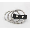 Rapture Stainless Steel Three Gates of Hell Cock Ring with Leather Connection - Model RIN001 - Unisex - Enhances Pleasure - Silver - Adult Naughty Store