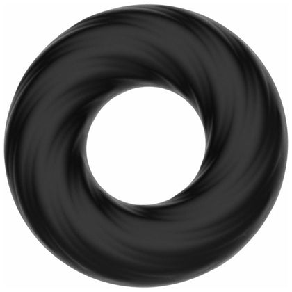 Fat Boy RIN020 Luxurious Silicone Cock Ring with Rippled Texture for Men's Pleasure - Black - Adult Naughty Store