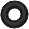 Fat Boy RIN020 Luxurious Silicone Cock Ring with Rippled Texture for Men's Pleasure - Black - Adult Naughty Store