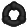 Luxurious Silicone Fat Boy Cock Ring with Triple Beaded Texture - RIN021 - Male Pleasure Enhancer - Black - Adult Naughty Store