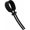 RIN035 Silicone Lasso Style Cock Ring with Adjustable Slider - Pleasure Enhancer for Men - Black - Adult Naughty Store