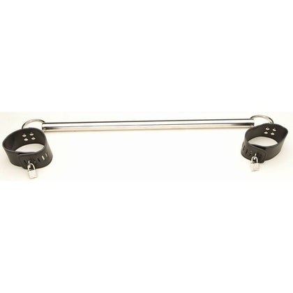 SpicyHive SHA006 Metal Spreader Bar with Lockable Leatherette Cuffs - Wrist and Ankle Restraint for All Genders - BDSM Bondage Toy - Black - Adult Naughty Store