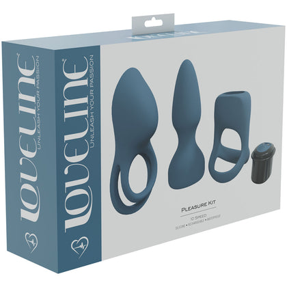 Loveline Model X1 Blue USB Rechargeable Male Pleasure Kit - Intense Sensations Set