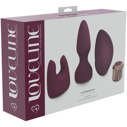 Loveline Ultimate Kit Model LK-3B Burgundy USB Rechargeable Bullet Vibrator for Intense Sensations - Women's Clitoral Massager