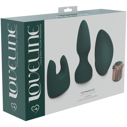 Introducing: LuxeLine X1 Green USB Rechargeable 3 Piece Set - The Ultimate Unisex Clitoral and G-Spot Stimulation Kit in Sensual Green