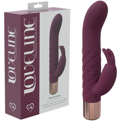 Introducing Loveline Devotion Burgundy USB Rechargeable Mini-Rabbit Vibrator Model 14.2 cm - The Ultimate G-Spot and Clitoral Stimulator for Women 🌟