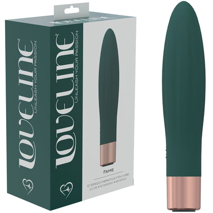 Introducing the LOVELINE Fame Green USB Rechargeable Mini Vibrator - Model V1-SV007, For Female Clitoral and G-spot Stimulation - Adult Naughty Store