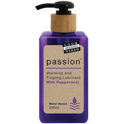 Four Seasons Passion Peppermint Lubricant - Long Lasting Warming and Cooling Sensation for Enhanced Sensual Pleasure - pH Balanced - Condom Compatible - 50ml Bottle