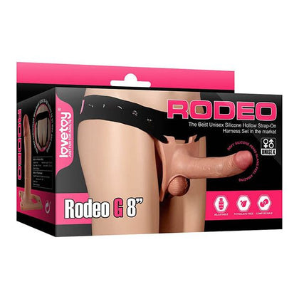 Rodeo G 8'' Silicone Hollow Strap-On Dildo - Realistic Lifelike Pleasure for Couples - Black
