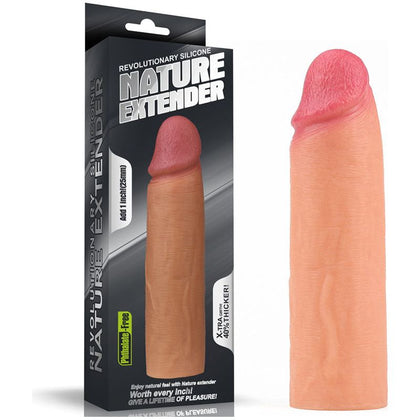 Nature Extender 1'' Silicone Sleeve - Premium Silicone Penis Extender for Enhanced Pleasure - Model NE1S - Male - Girth Enhancer - Black