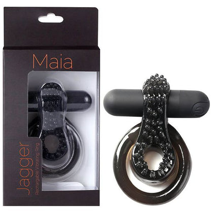 Maia Jagger 10 Function Rechargeable Vibrating Erection Enhancer - Black, for Powerful Pleasure