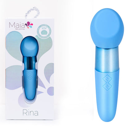 Experience Luxurious Pleasure with Maia RINA-13.3B Elegant Blue Clitoral Stimulation USB Rechargeable Vibrator for Women