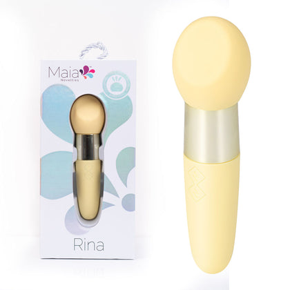 Experience Sensual Bliss with Maia RINA Dual Motor USB Rechargeable Vibrator - Model Rina Yellow (13.3cm) for Women - Clitoral Stimulation
