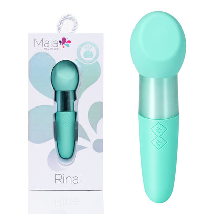 Indulge in Sensual Bliss with the Luxurious Teal Maia RINA 13.3 USB Rechargeable Dual Stimulation Vibrator - Model Rina 13.3 for Women, Offering Unmatched Pleasure in Teal