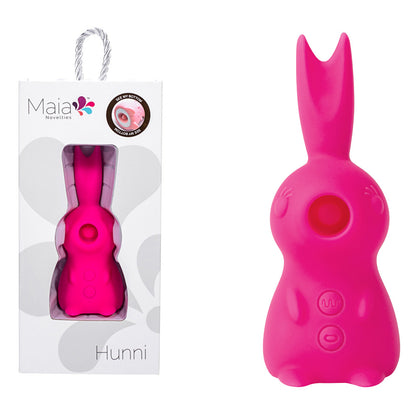 Experience Unrivaled Pleasure with Maia HUNNI Pink USB Rechargeable Sucking, Licking & Vibrating Stimulator: Model HUNNI-001 for Women - Clitoral Stimulation