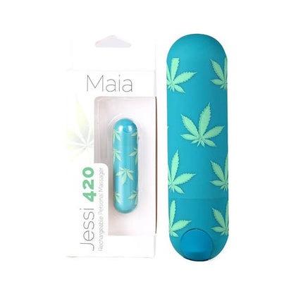 Maia Jessi 420 10-Function Super Charged Mini Bullet - For Intense Pleasure in Emerald