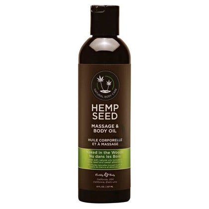 Earthly Body Hemp Seed Massage & Body Oil - Sensual Slip for Ultimate Relaxation - Vegan, Paraben-Free, and Skin-Nourishing