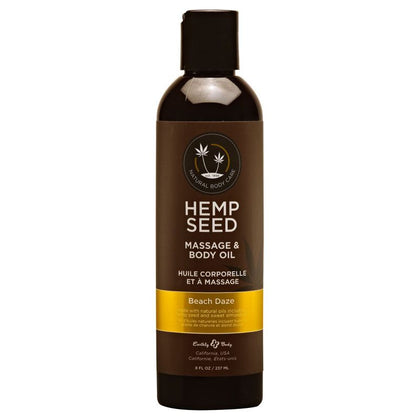 Earthly Body Hemp Seed Massage & Body Oil - Luxurious All-Natural Glide Oil for Sensual Massages - Moisturizing Formula for Smooth, Supple Skin - Vegan, Paraben-Free, and Non-Greasy - Availab - Adult Naughty Store