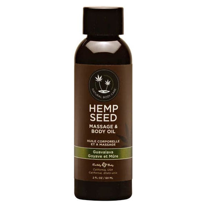 Earthly Body Hemp Seed Massage & Body Oil - Sensual Massage Oil for Intimate Pleasure - Relaxing and Nourishing Formula - Non-Greasy and Non-Sticky - Exotic Fragrances - Skin-Smoothing - 8 fl oz