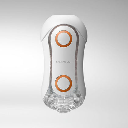 TENGA Flip Orb Orange Crash Male Masturbator - Model FO-01 - Vibrating Hourglass-shaped Pleasure Device for Intense Sensations