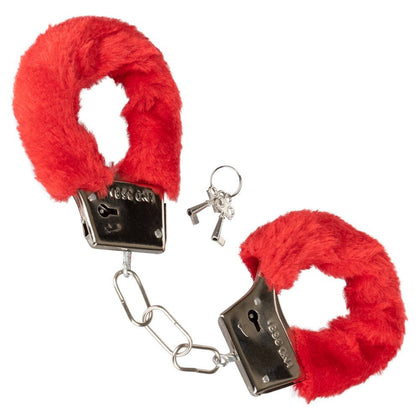 Seductive Delights: Playful Furry Cuffs - Model X123 - Unisex - Sensational Pleasure - Ravishing Red
