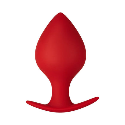 Introducing the Sensual Rattler Spade Red M Silicone Rattling Plug for Men's Pleasure - Adult Naughty Store