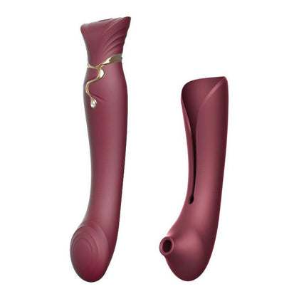 Zalo Queen Set Wine Red - PulseWave™ G-Spot Massager with Clitoral Stimulation Sleeve