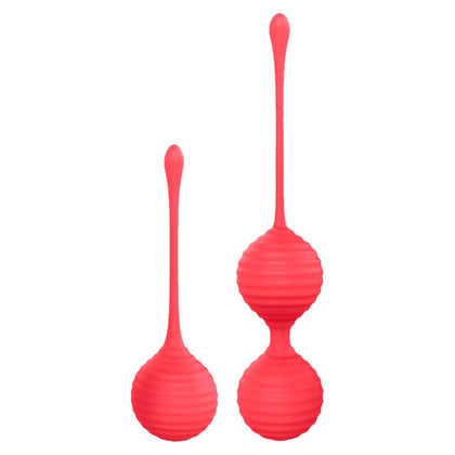 Introducing the Sensual Pleasure Co. Coral Kegel Balls Set - Model KG88: Premium Silicone Training Kit for Enhanced Pleasure and Intimate Fitness