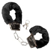 Introducing the Luxurious Furry Cuffs - Model 2021B: The Ultimate Pleasure Enhancer for Couples in Black - Adult Naughty Store