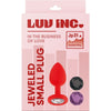 Jp31: JEWELED SMALL PLUG W/ 3 STONES - RED - Adult Naughty Store