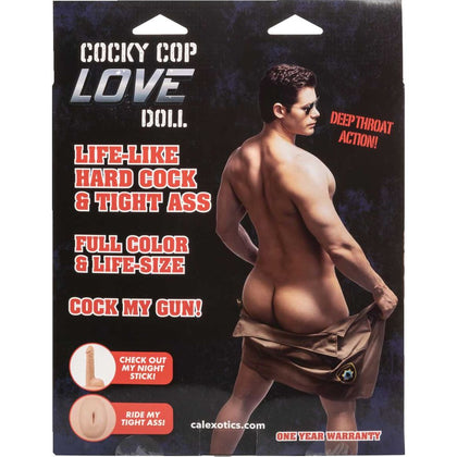 Introducing the Exquisite Pleasure Co. Cocky Cop Love Doll - The Ultimate Male Inflatable Sex Toy for Mind-Blowing Pleasure and Satisfaction - Model CC-2021, Designed for Men, Featuring Dual Love Holes, a Life-Like Rock-Hard Cock, and an Ivory Finish